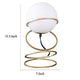 Table Lamp White Glass Globe Modern 4 Spiral Ring Accented Base 14’’ BM324494