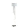 Mero Floor Lamp, Suspended Crystal Rain Chains, White Shade, 66"