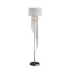 Mero Floor Lamp Suspended Crystal Rain Chains White Shade 66’’ BM324495
