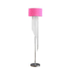 Mero Floor Lamp, Suspended Crystal Rain Chains, Modern Pink Shade, 53"