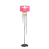 Mero Floor Lamp Suspended Crystal Rain Chains Modern Pink Shade 53’’ BM324496