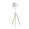 Kera Floor Lamp White Drum Shade Modern Brass Gold Tripod Base 64’’ BM324497
