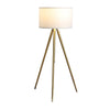 Kera Floor Lamp White Drum Shade Modern Brass Gold Tripod Base 64’’ BM324497