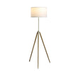 Kera Floor Lamp White Drum Shade Modern Brass Gold Tripod Base 64’’ BM324497