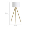 Kera Floor Lamp White Drum Shade Modern Brass Gold Tripod Base 64’’ BM324497