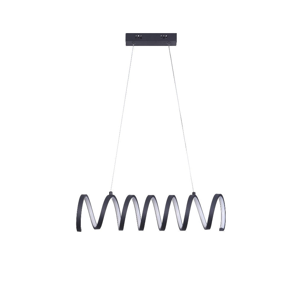 Modern Ceiling Pendant Light, Suspended Aluminum Spiral Loop, 23"