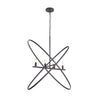 Modern Chandelier 4 LED Light Black Cross Bands Brass Metal 38’’ BM324499