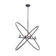 Modern Chandelier 4 LED Light Black Cross Bands Brass Metal 38’’ BM324499