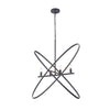 Modern Chandelier 4 LED Light Black Cross Bands Brass Metal 38’’ BM324499