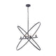 Modern Chandelier 4 LED Light Black Cross Bands Brass Metal 38’’ BM324499