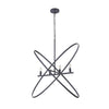 Modern Chandelier 4 LED Light Black Cross Bands Brass Metal 38’’ BM324499