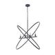 Modern Chandelier 4 LED Light Black Cross Bands Brass Metal 38’’ BM324499