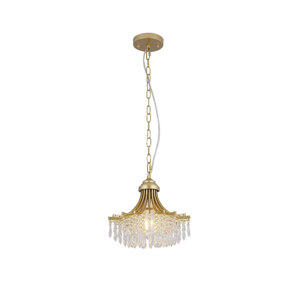 Accent Chandelier Classic Crystal Inspired Cascade Gold Metal 12’’ BM324500