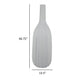 Rizie Vase with Ribbed Texture 41’’ Contemporary Style White Polyresin