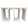 Rectangular Console Table with Accented Wavelike Base, 54" White Wood