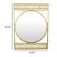 Zine Wall Mirror Decor Round Glass Woven Border 19 x 27 Gold Metal