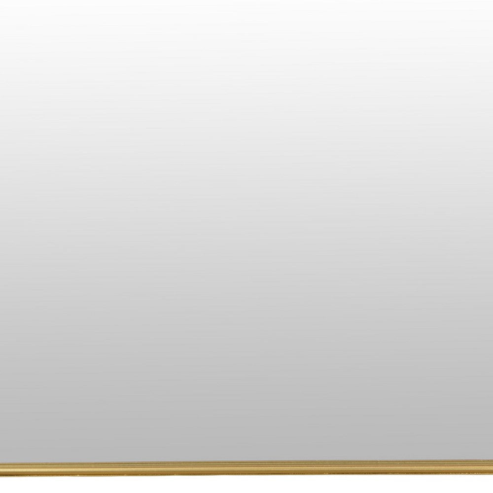 Rectangular Wall Mirror Decoration with Shelf 17 x 24 Gold Metal BM324523