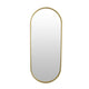 Fenny Wall Mounted Mirror Decor, Oval Shape, 16 x 40, Gold Metal