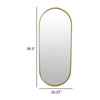 Fenny Wall Mounted Mirror Decor Oval Shape 16 x 40 Gold Metal