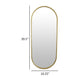 Fenny Wall Mounted Mirror Decor Oval Shape 16 x 40 Gold Metal