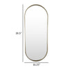 Fenny Wall Mounted Mirror Decor Oval Shape 16 x 40 Champagne Metal