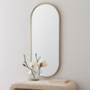 Fenny Wall Mounted Mirror Decor, Oval Shape, 16 x 40, Champagne Metal