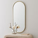 Fenny Wall Mounted Mirror Decor, Oval Shape, 16 x 40, Champagne Metal