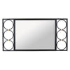 Reeve Wall Mounted Mirror with Round Accents, 20 x 39, Black Metal