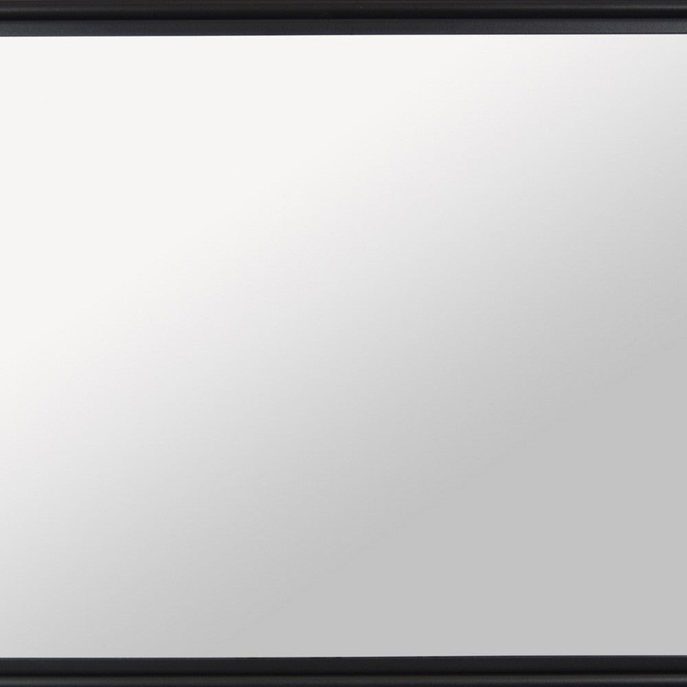 Reeve Wall Mounted Mirror with Round Accents 20 x 39 Black Metal