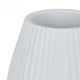 Azra Vase with Ribbed Texture and Wide Mouth Opening 8’’ White Resin BM324532