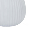 Azra Vase with Ribbed Texture and Wide Mouth Opening 8’’ White Resin BM324532