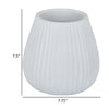 Azra Vase with Ribbed Texture and Wide Mouth Opening 8’’ White Resin BM324532