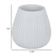 Azra Vase with Ribbed Texture and Wide Mouth Opening 8’’ White Resin BM324532