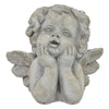 Cherub Bust Planter with Carved Wings and Curls, 10" Gray Resin
