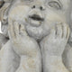 Cherub Bust Planter with Carved Wings and Curls 10’’ Gray Resin BM324534