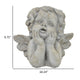 Cherub Bust Planter with Carved Wings and Curls 10’’ Gray Resin BM324534