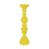 Naze Tabletop Candle Holder with Turned Accents, 23" Yellow Resin