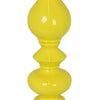 Naze Tabletop Candle Holder with Turned Accents 23’’ Yellow Resin