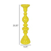 Naze Tabletop Candle Holder with Turned Accents 23’’ Yellow Resin