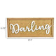 Darling Wall Decor Sign 28’’ Brown Wood Background White Text BM324547