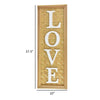 Love Wall Decor Sign 10x28’’ Brown Wood Background White Woven Text BM324549