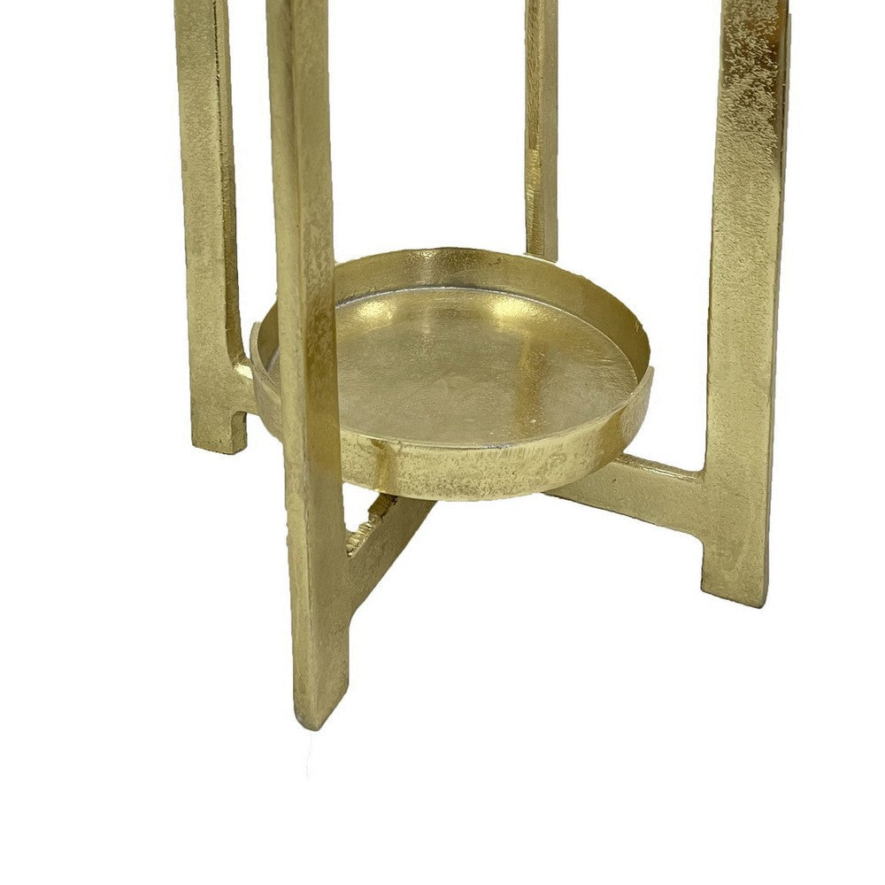 Siana Lantern Candle Holder 20’’ Classic Gold Finished Metal Frame