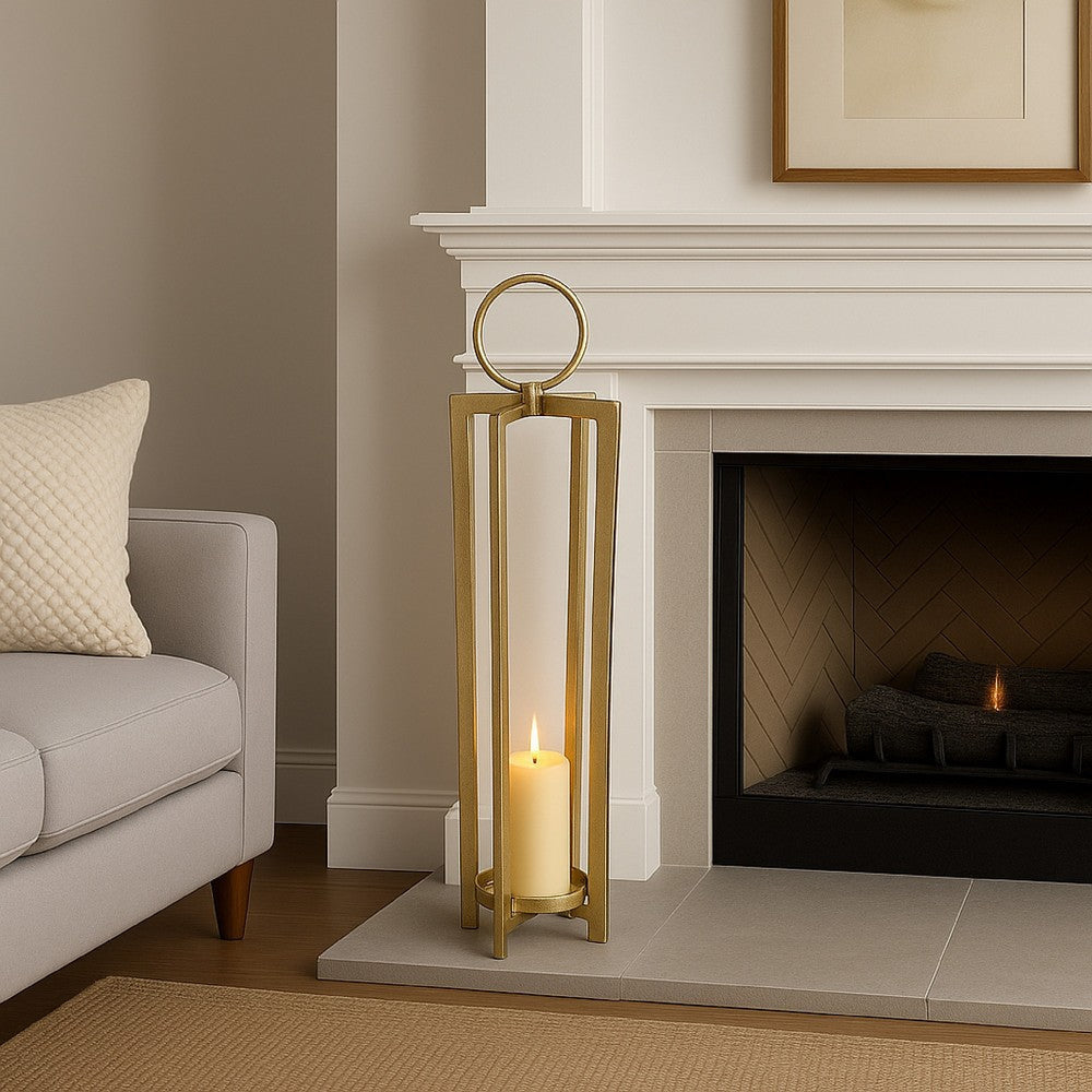 Siana Tabletop Decor, Candle Holder, 31" Gold Finished Metal Frame