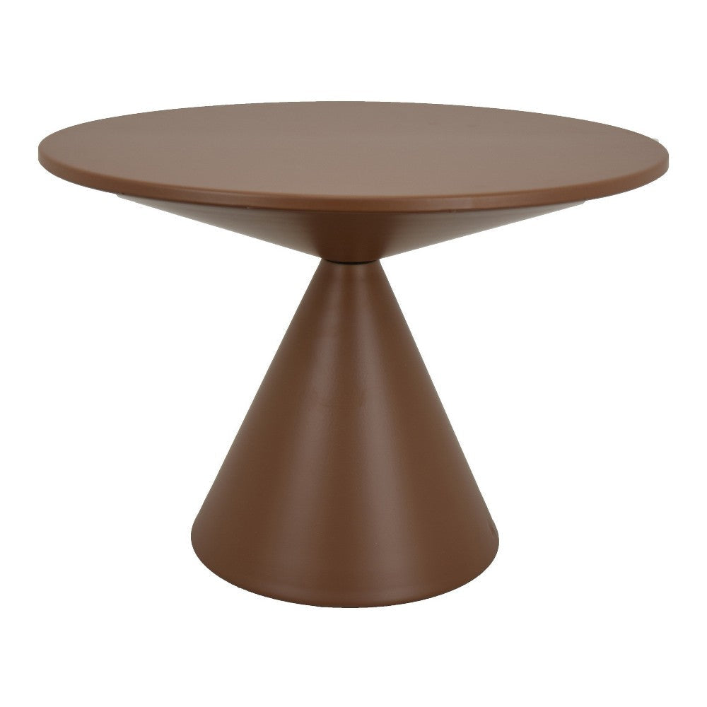 Jammy Plant Stand Table with Round 24" Top, Brown Metal Cone Base