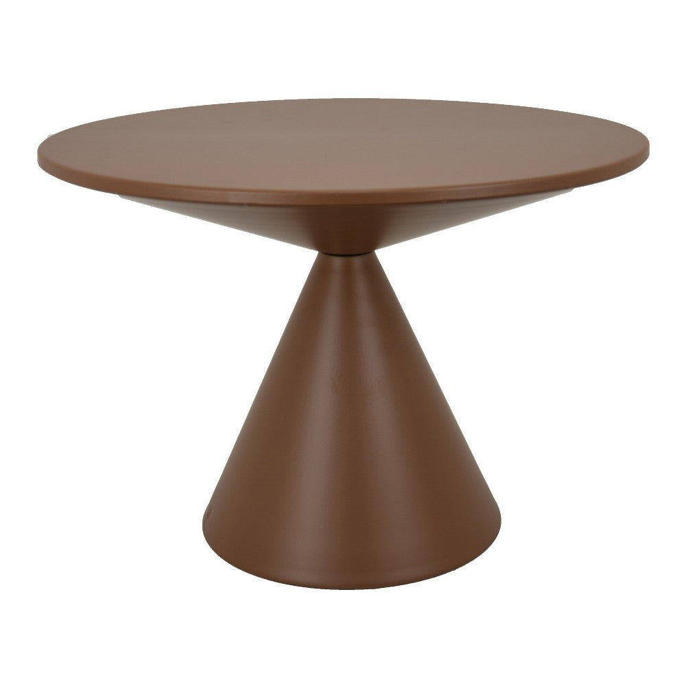 Jammy Plant Stand Table with Round 24’’ Top Brown Metal Cone Base