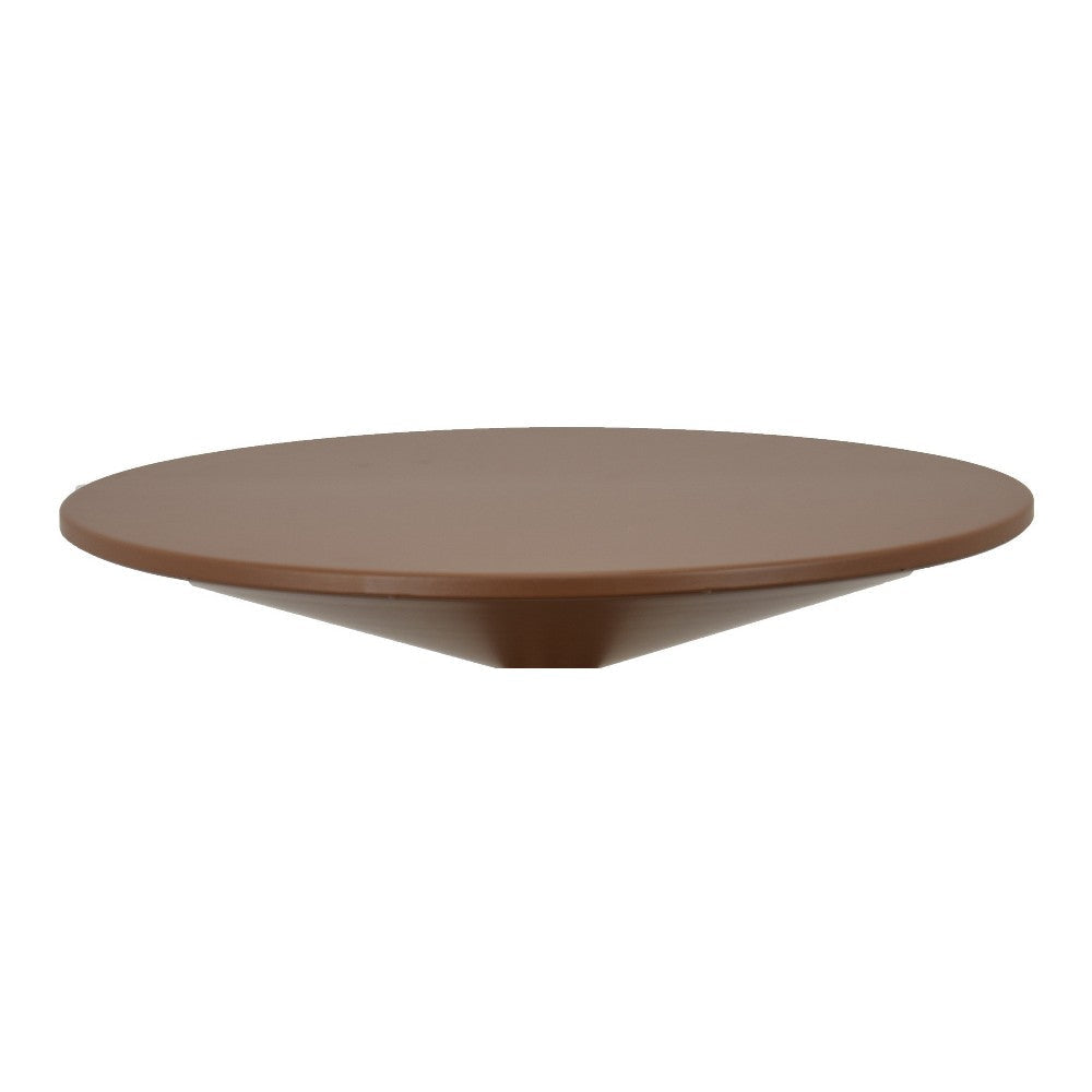 Jammy Plant Stand Table with Round 24’’ Top Brown Metal Cone Base