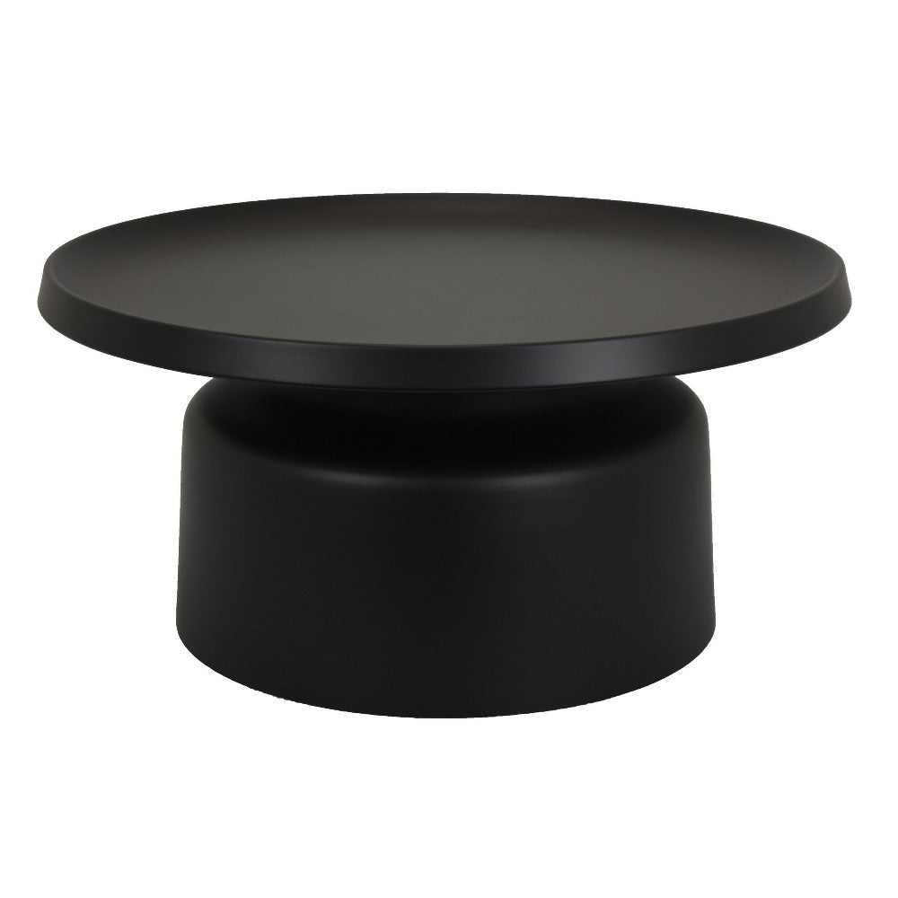 Ricca Plant Stand Table, Black Metal, Round 29" Top, Pedestal Base