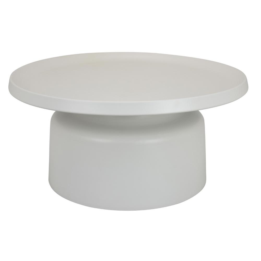 Ricca Plant Stand Table, White Metal, Round 29" Top, Pedestal Base