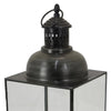 Laila Lantern Black Metal Frame Glass Panels Square Base 20’’ Tall