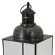 Laila Lantern Black Metal Frame Glass Panels Square Base 20’’ Tall